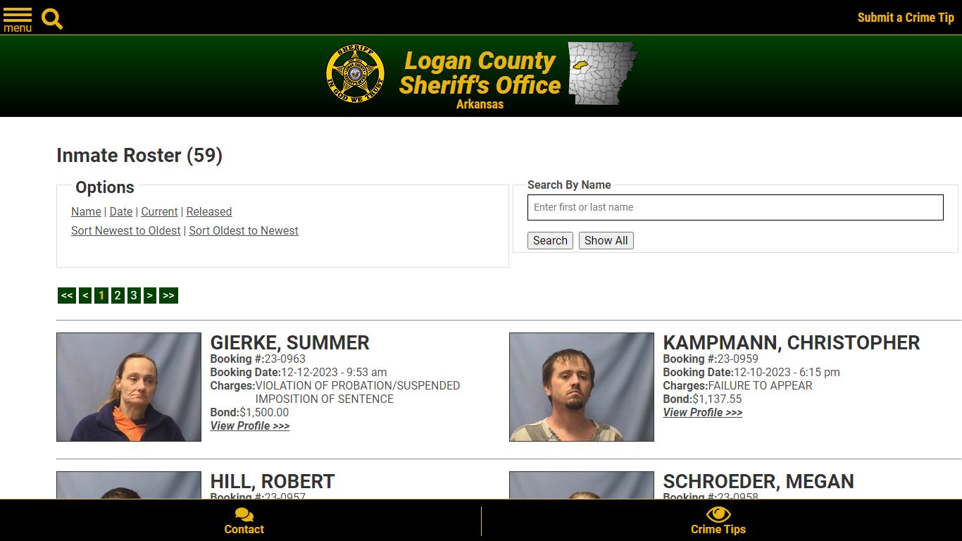 Inmate Roster - Current Inmates Booking Date Descending - Logan County ...